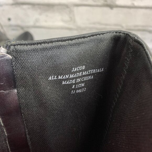 Liz Claiborne Black Faux Leather Snakeskin Block Heel Knee High Boots - Picture 13 of 13